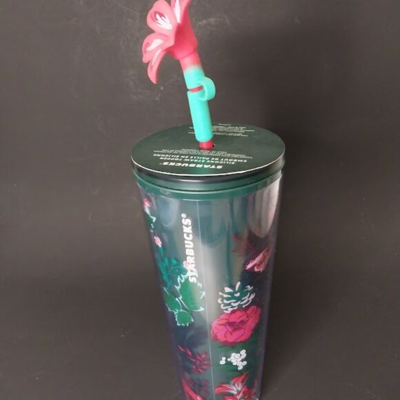 Starbucks Holiday 2022 Poinsettia Venti Tumbler + Flower Straw Topper - Picture 5 of 7